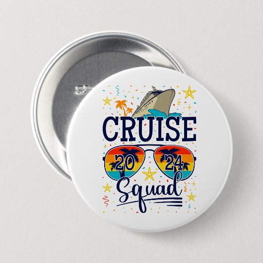 Cruise Squad 2024 Cruising Vacation Round Button (Vorne & Hinten)