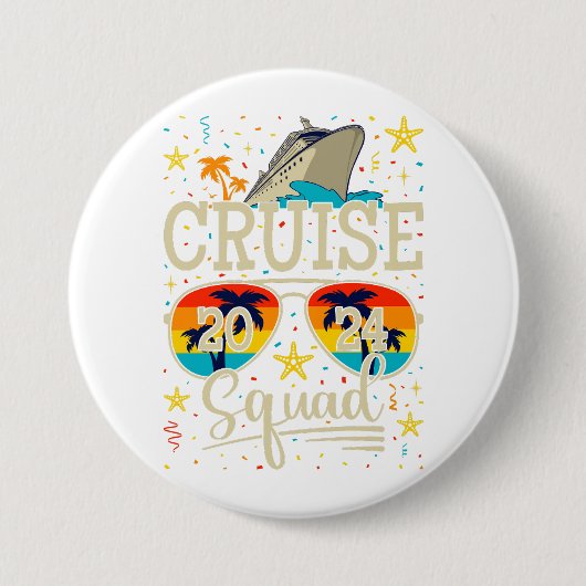 Cruise Squad 2024 Cruising Vacation Round Button (Vorderseite)