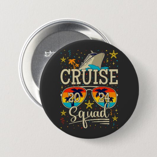 Cruise Squad 2024 Cruising Vacation Round Button (Vorne & Hinten)