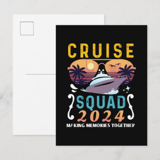 Cruise Squad 2024 Family Vacation Matching Group Einladungspostkarte