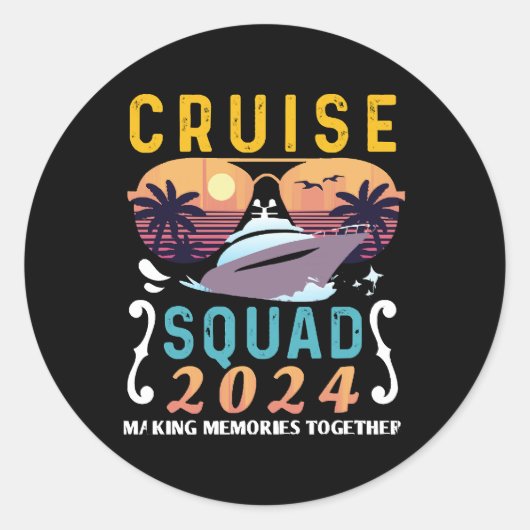Cruise Squad 2024 Family Vacation Matching Group Runder Aufkleber (Vorderseite)