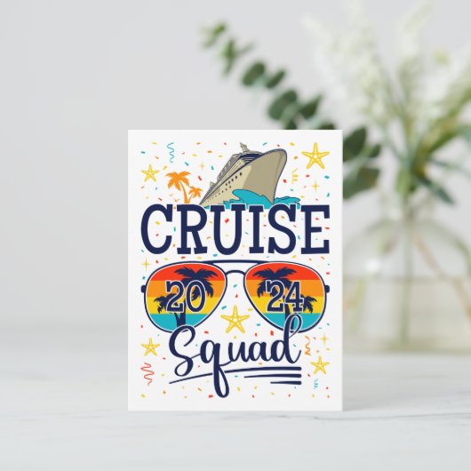 Cruise Squad 2024 Kreuzfahrt Postkarte (Stehend Vorderseite)