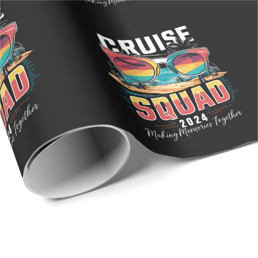 Cruise Squad 2024 Sommerferien Matching Family Geschenkpapier (Rolleneckpunkt)