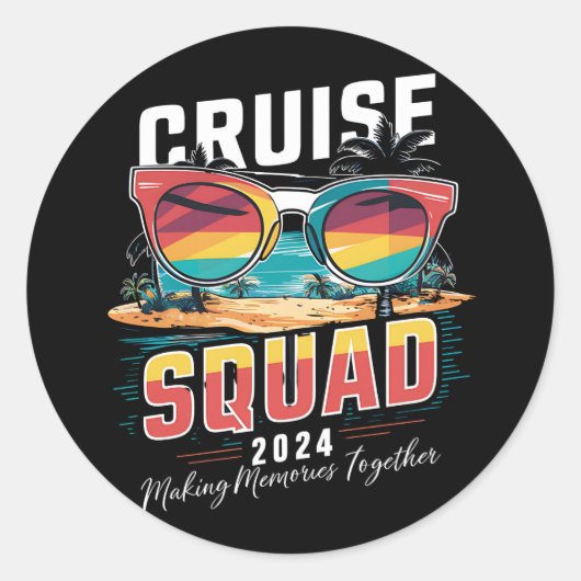 Cruise Squad 2024 Sommerferien Matching Family Runder Aufkleber (Vorderseite)