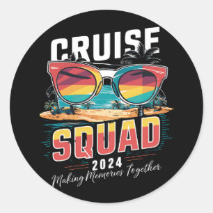 Cruise Squad 2024 Sommerferien passende Familie Runder Aufkleber