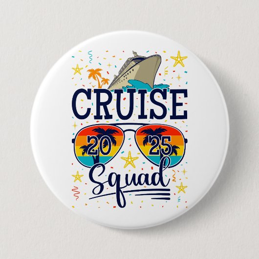 Cruise Squad 2025 Cruising Vacation Round Button (Vorderseite)