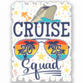 Cruise Squad 2025 Cruising Vacation Vinyl Aufkleber (Vorderseite)