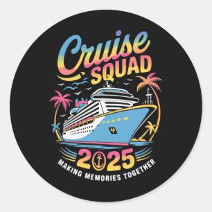 Cruise Squad 2025 Family Cruise Matching Summer Va Runder Aufkleber