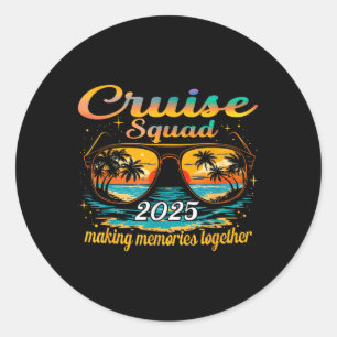 Cruise Squad 2025 Family Group Matching Summer Vac Runder Aufkleber