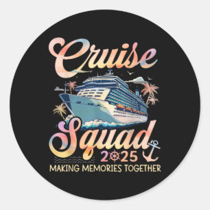 Cruise Squad 2025 Family Group Matching Summer Vac Runder Aufkleber