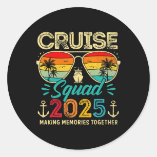 Cruise Squad 2025 Family Group Matching Summer Vac Runder Aufkleber