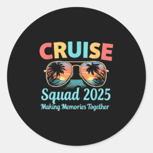 Cruise Squad 2025 Family Vacation Trip Summer Memo Runder Aufkleber