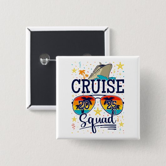 Cruise Squad 2025 Kreuzfahrtplatz Button (Vorne & Hinten)