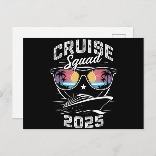 Cruise Squad 2025 Sommerferien Matching Family Postkarte (Vorne/Hinten)
