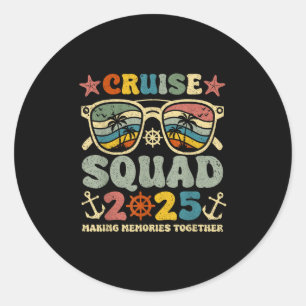 Cruise Squad 2025 Sommerferien Matching Family Runder Aufkleber