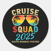 Cruise Squad 2025 Sommerferien Matching Family Runder Aufkleber (Vorderseite)