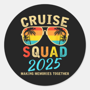 Cruise Squad 2025 Sommerferien Matching Family Runder Aufkleber