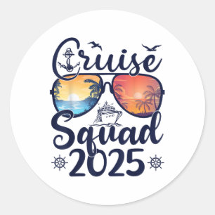 Cruise Squad 2025 Sommerferien Matching Family Runder Aufkleber
