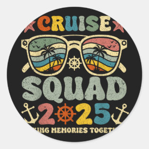 Cruise Squad 2025 Sommerferien Matching Family Runder Aufkleber