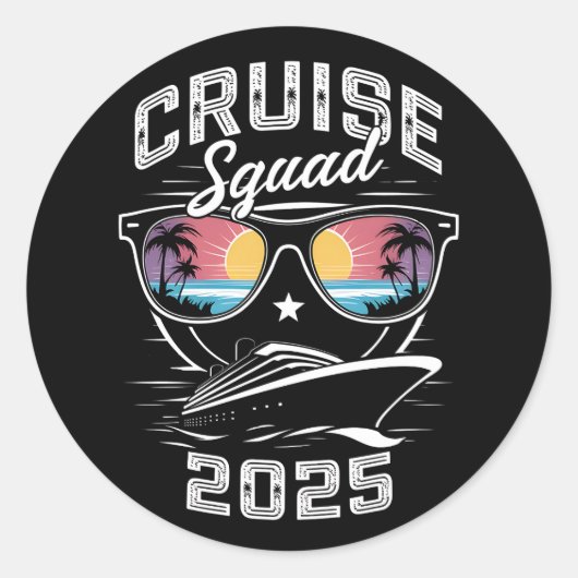 Cruise Squad 2025 Sommerferien Matching Family Runder Aufkleber (Vorderseite)