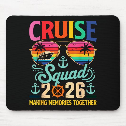 Cruise Squad 2026 Family Group Matching Summer Vac Mousepad (Vorne)