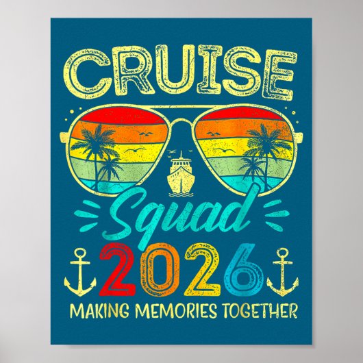 Cruise Squad 2026 Family Group Matching Summer Vac Poster (Vorne)