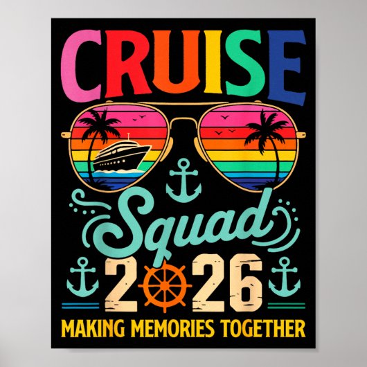 Cruise Squad 2026 Family Group Matching Summer Vac Poster (Vorne)