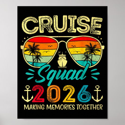 Cruise Squad 2026 Family Group Matching Summer Vac Poster (Vorne)