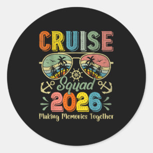 Cruise Squad 2026 Family Group Matching Summer Vac Runder Aufkleber