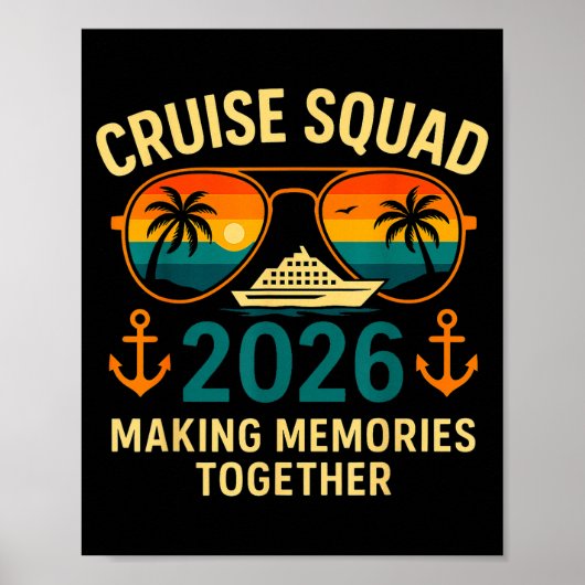 Cruise Squad 2026 Family Vacation Matching Group S Poster (Vorne)