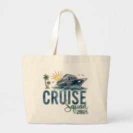 Cruise Squad 2026 Tote Bag Vacation Jumbo Stoffbeutel