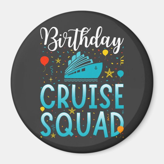 Cruise Squad Cruising Vacacation Circle Magnet (Vorne)