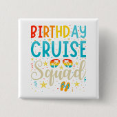 Cruise Squad Cruising Vacacation Square Button (Vorderseite)