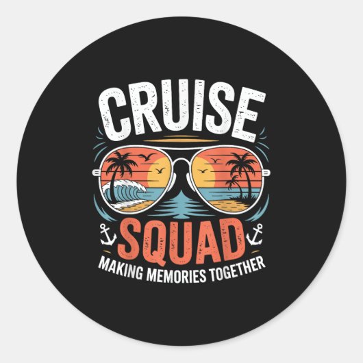 Cruise Squad Family Group Matching Summer Cruise V Runder Aufkleber (Vorderseite)
