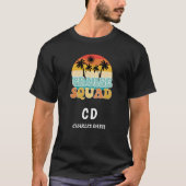 Cruise Squad schwarzer Retro-Monogramm-Name T-Shirt (Vorderseite)