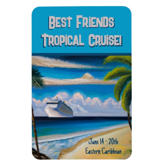Cruise Stateroom Door Tropical Magnet (Vertikal)