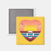 Cruise Sunset View Herz Magnet (Vorderseite/Rückseite)