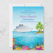Cruise to Paradise Invitation Customized Einladung (Vorderseite)