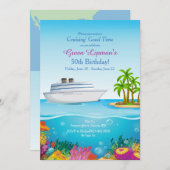 Cruise to Paradise Invitation Customized Einladung (Vorne/Hinten)