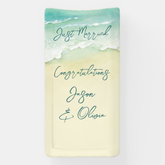 Cruise Tropical Beach Hochzeit Herzlichen Glückwun Banner (Vertikal)