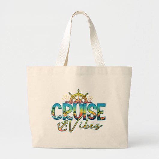 Cruise Vibes Beach Nautical Tote Bag Jumbo Stoffbeutel (Vorne)