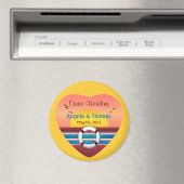 Cruise Wedding Personalized Round Favor Magnet (In Situ (Geschirrspüler))