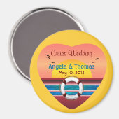 Cruise Wedding Personalized Round Favor Magnet (Vorderseite/Rückseite)