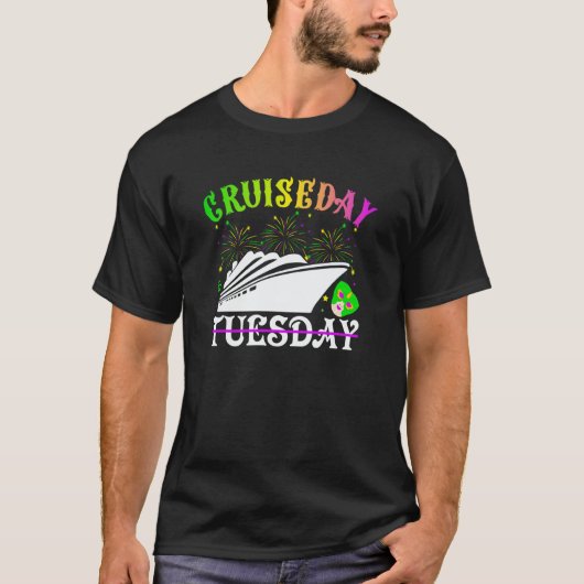 Cruiseday Mardi Gras Celebrations Parade Boat Fat  T-Shirt (Vorderseite)