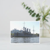 Cruiser Aurora. Postcard Postkarte (Stehend Vorderseite)