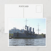 Cruiser Aurora. Postcard Postkarte (Vorne/Hinten)