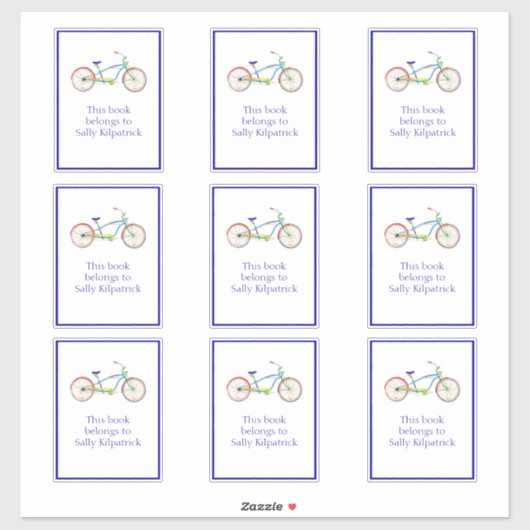 Cruiser Bike Buchzeichen Sticker (Blatt)