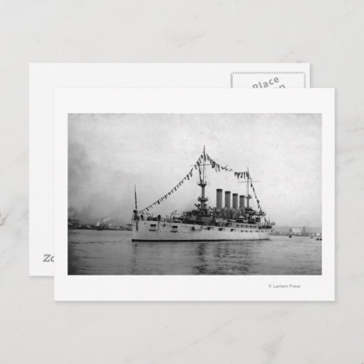 Cruiser Washington in Seattle Harbour verankert Postkarte (Vorne/Hinten)