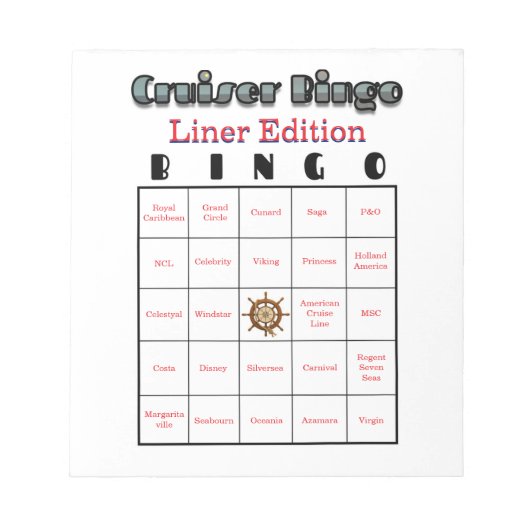 Cruiser's Bingo Liner Edition Notizblock (Vorderseite)