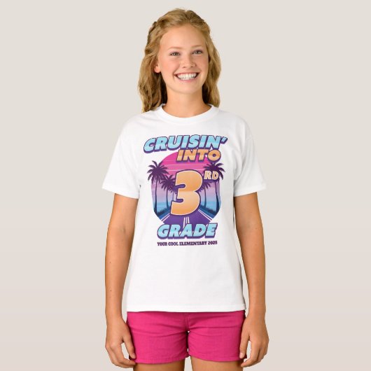 Cruisin’ Back to School 3rd Grade Girl's T-Shirt (Vorne ganz)